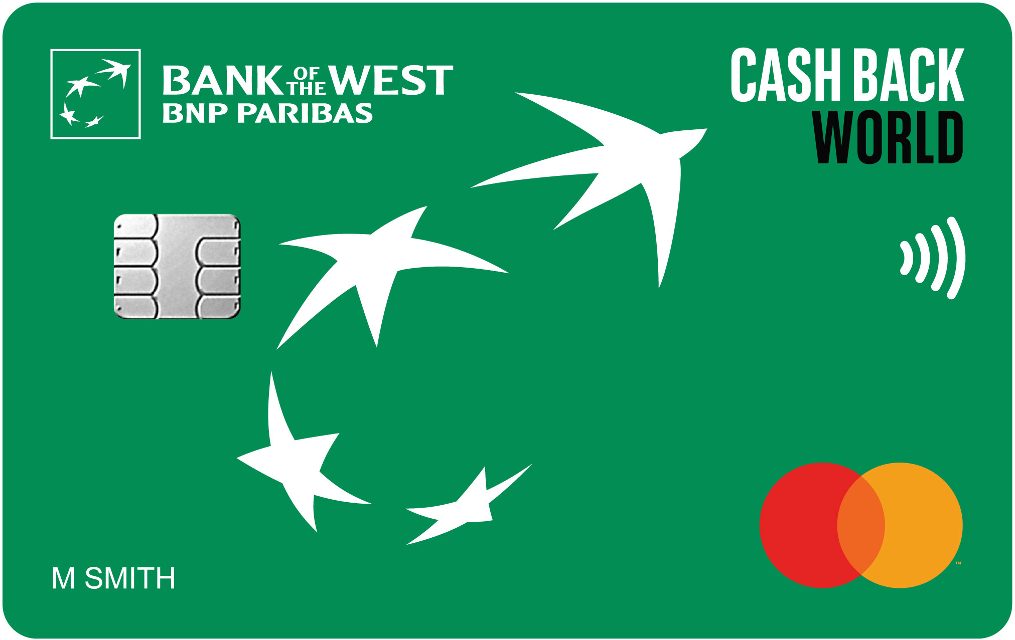 Image of a green cash back world credit card